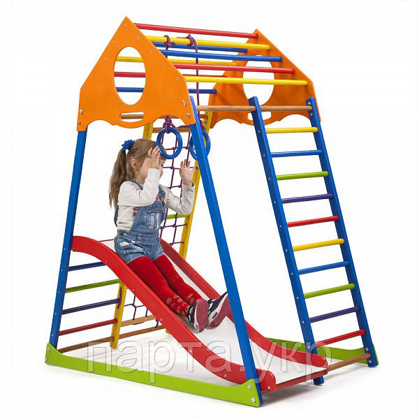 Дитячий спортивний комплекс ігровий Вуд із гіркою, фото 1
