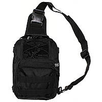Однолямочная тактическая сумка - рюкзак черная . Schulter-Umhängetasche, "MOLLE".