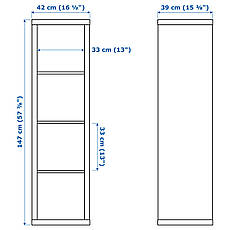 КАЛЛАКС Стелаж, під білений дуб, 42x147 см 40324516 IKEA, ІКЕА, KALLAX, фото 2