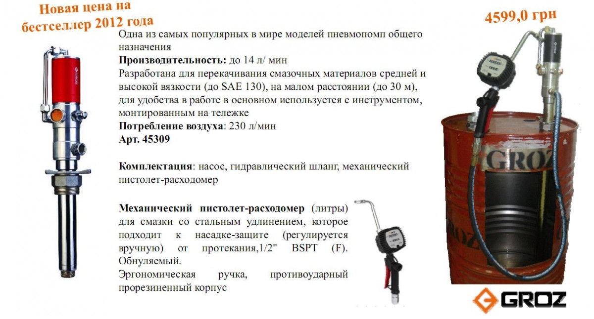 GROZ OP-M/T3/31B/BSP пневматический насос с расходомером