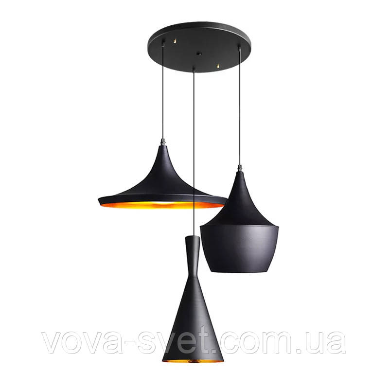 Потолочный светильник eurostyle [ Black - Exclusive ] (комплект трёх светильников большого размера) - фото 7 - id-p674872911