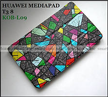 Вітражне скло чохол книжка ультратонкий Huawei Mediapad T3 8 KOB-L09, модель TFC + еко PU