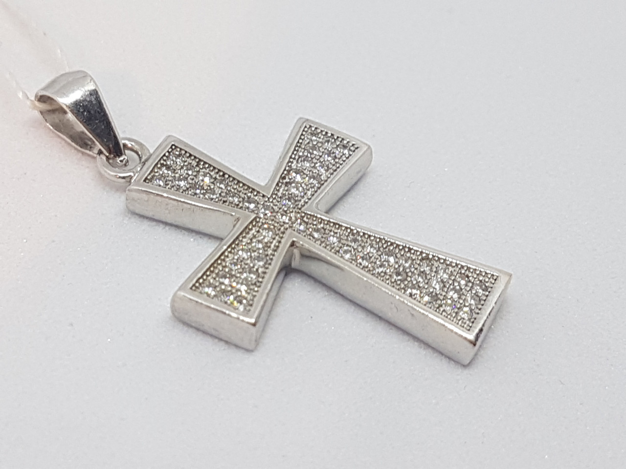 Срібний хрест з фіанітами.   318314