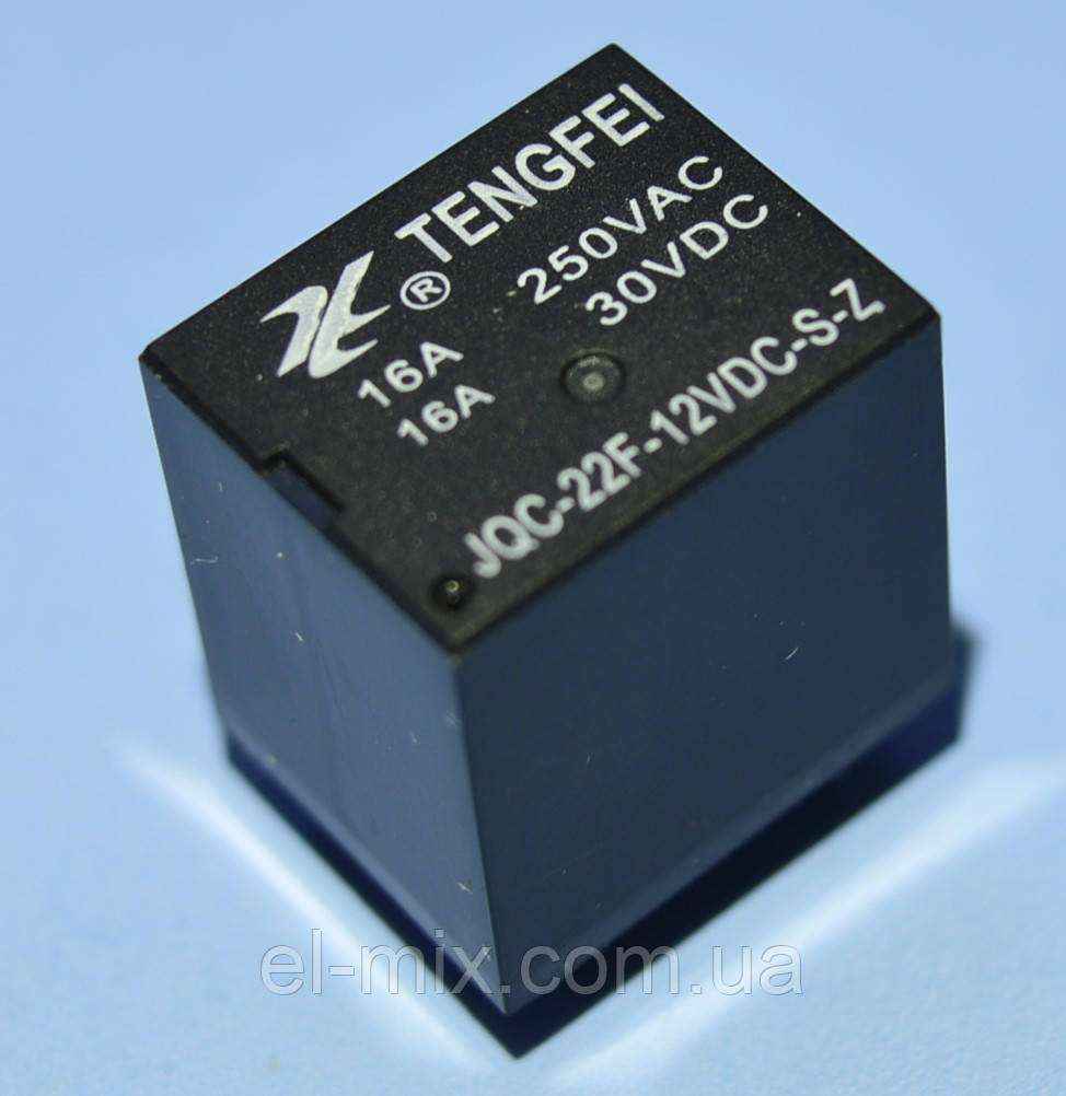 Реле 12V 1група JQC-22F-1C (16А 240V) 5pin on-on, Tengfei