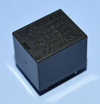 Реле 24V 1група JQC-3FF-1C (10А 240V) 5pin on-on, Tengfei