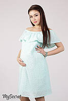 Хлопковое платье для беременных и кормящих Elezevin DR-28.041 Юла мама, мята