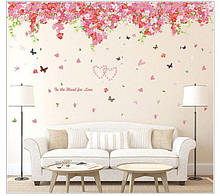 Наклейка на стіну в інтер'єрі Романтичні квіти