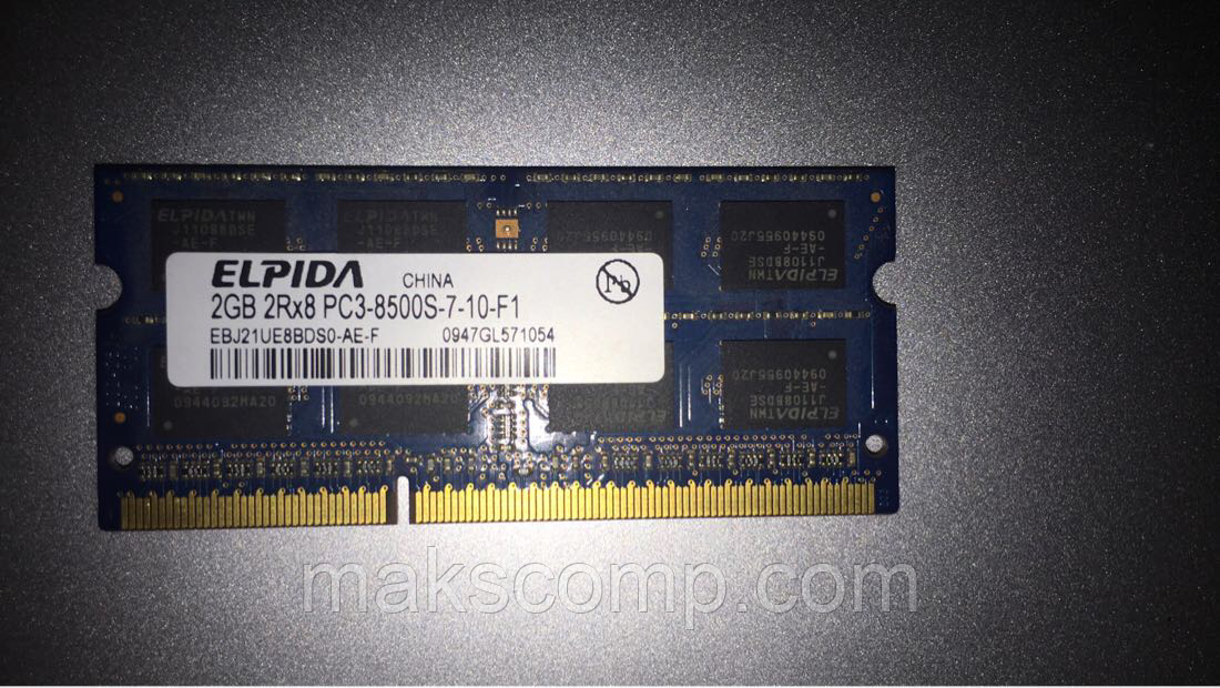 Пам'ять ELPIDA 2Gb So-DIMM PC3-8500S DDR3-1066