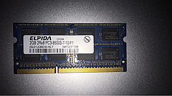 Пам'ять ELPIDA 2Gb So-DIMM PC3-8500S DDR3-1066 
