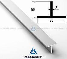 Тавр алюмінієвий 80х50х2мм без покриття БПО-1984