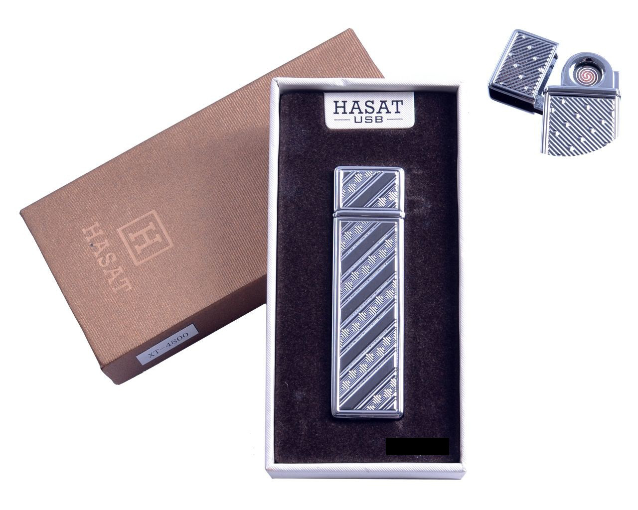 USB запальничка в подарунковій упаковці "Hasat" (Двостороння спіраль розжарювання)