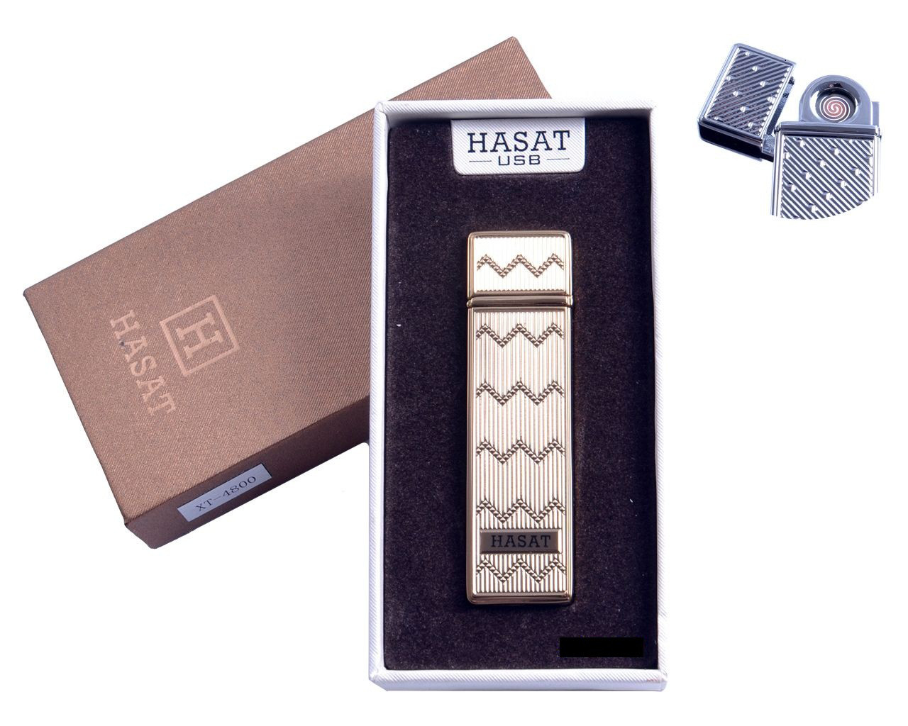 USB запальничка в подарунковій упаковці "Hasat" (Двостороння спіраль розжарювання)