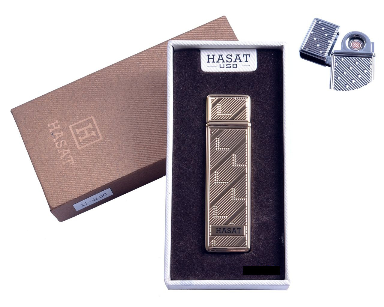 USB запальничка в подарунковій упаковці "Hasat" (Двостороння спіраль розжарювання), фото 1