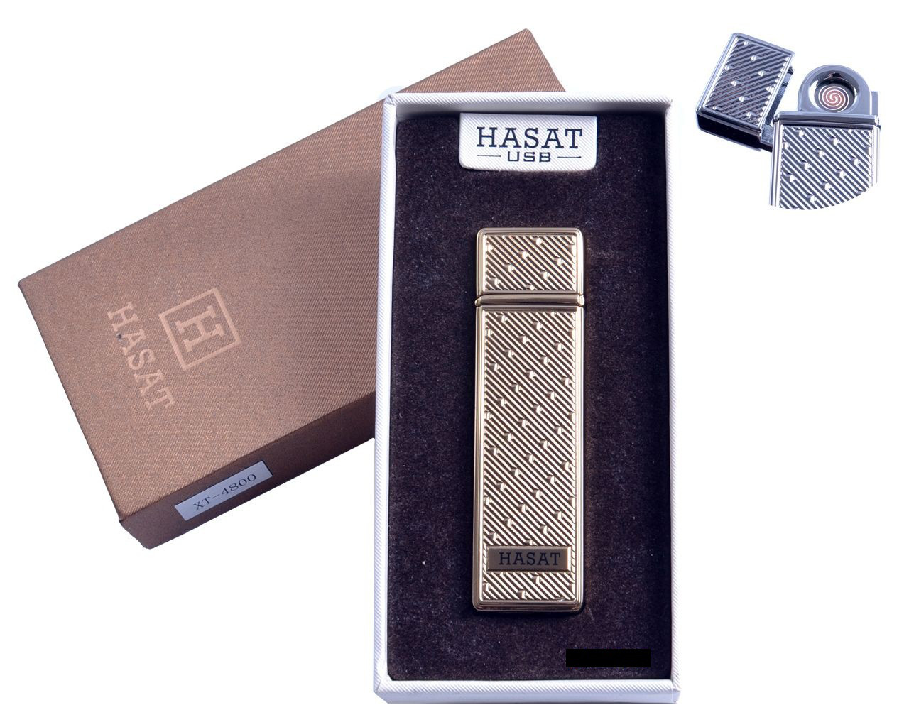 USB запальничка в подарунковій упаковці "Hasat" (Двостороння спіраль розжарювання)