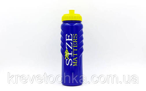 Пляшка для води спортивна FI-5959-2 750 мл MOTIVATION (PE, силікон, т.синій-жовтий-білий), фото 2