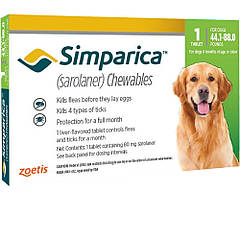 Simparica (Симпарика) засіб проти бліх і кліщів для собак 20-40 кг 1 паковання