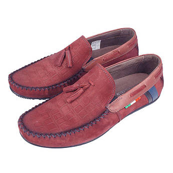 Стильні бордові мокасини Lemar 1460-F bordo для чоловіків