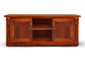 Тумба під ТБ Freedom масив дерева вільха колір Горіх/Патина (Мікс-меблі ТМ)