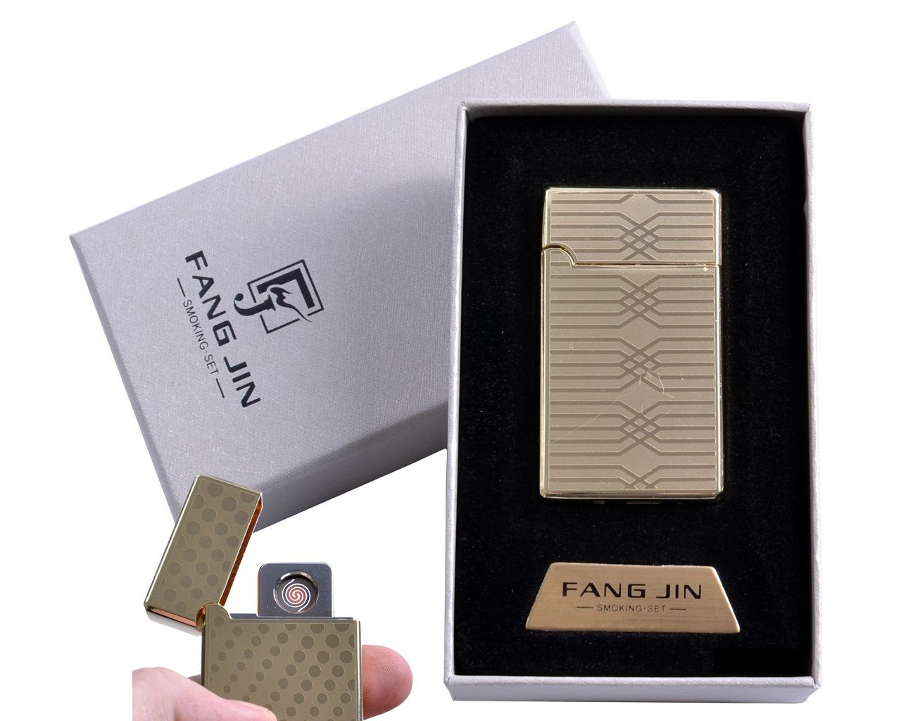 USB запальничка в подарунковій упаковці "Абстракція" (Двостороння спіраль розжарювання), фото 1