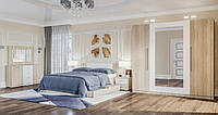 Модульная система для спальни «Лилея новая» Мир Мебели РКММ Комплект: шкаф 4Д, кровать 2сп (1,6м), комод,