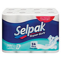 Selpak Pro. Premium Туалетная бумага целлюлозный 3-х слой. 18,6м. 24шт (3шт / ящ)