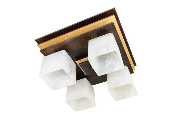 Стельова люстра світильник на 4 плафони в спальню, кухню, кабінету передпокій Піраміда/4 венге, фото 1