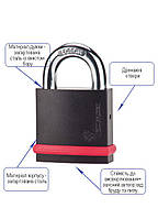 Замок навесной MUL-T-LOCK ne14l *interactive+ 264s+ 3key dnd3d_blue nr_shackle 26мм 14мм box_m