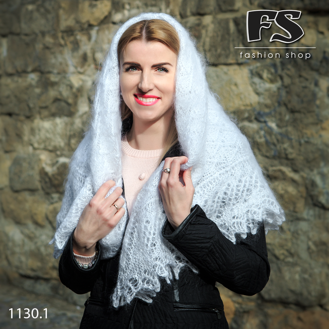 пуховый настоящий платок