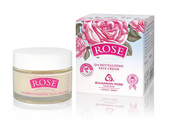 Крем для обличчя, що відновлює з маслом троянди Rose Original Q10 від Bulgarian Rose 50 мл, фото 1