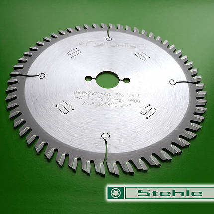 160х2,2х1,6х20 z=56 Пиляльний диск Stehle для покритих пластиком деревостружкових матеріалів, фото 1