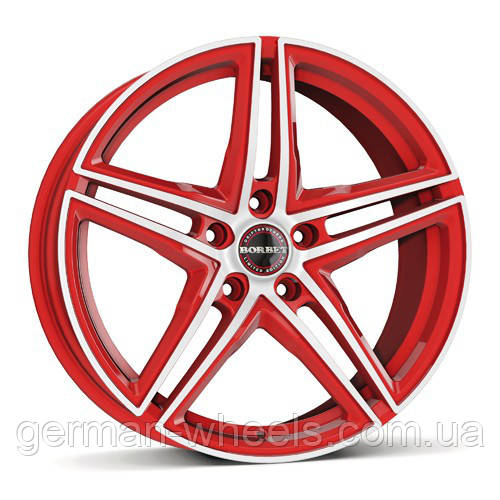 Диски Borbet XRT колір Racetrack Red Polished параметри 9Jx 18" 5 x 120 ET 35
