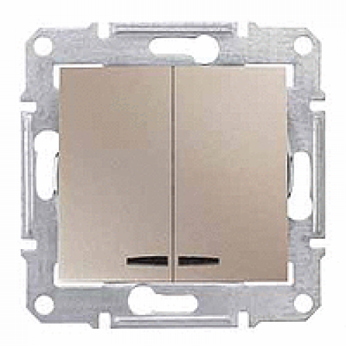 Вимикач 2-й з підсвіткою Титан Sedna Schneider Electric, SDN0300368