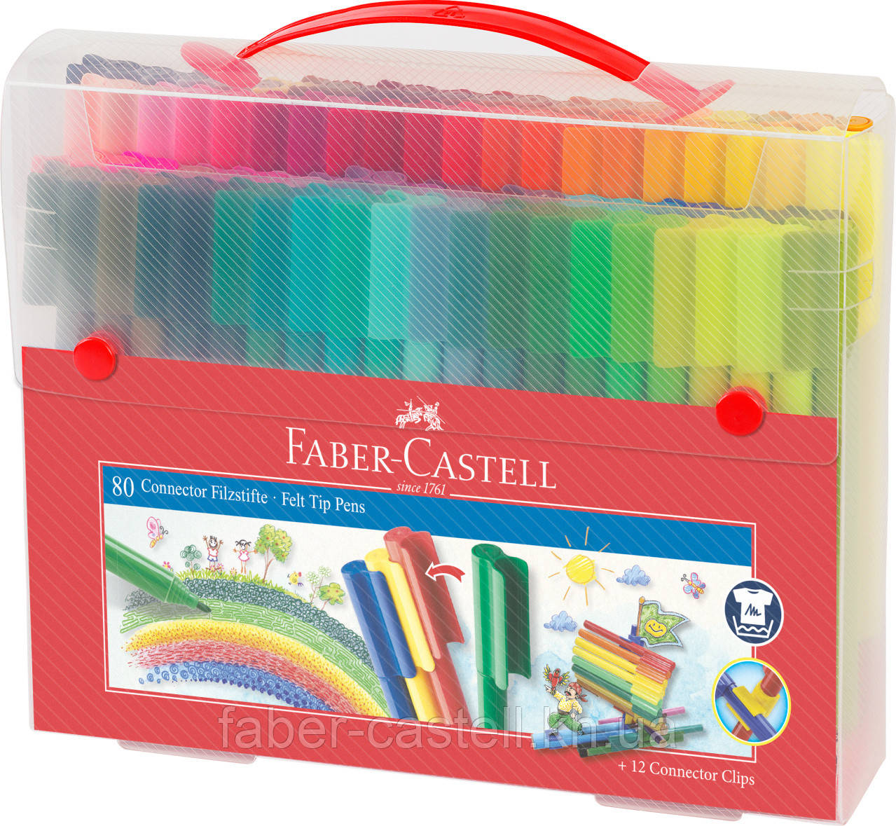 Фломастерів в пластиковій валізці Faber-Castell Connector 80 кольорів, 155579