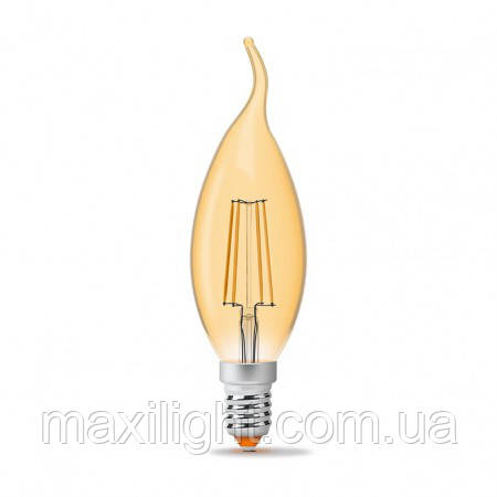 Декоративна Світлодіодна Лампа BIOM Filament "Свічка на вітру" 4W цоколь E14 2350К (бронзове скло)