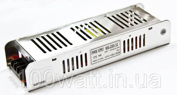 Блок живлення MS-250-12, 12 V 20.8 А 250 W для світлодіодної стрічки