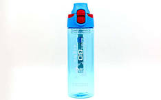 Пляшка для води спортивна FI-6435 600 мл (TRITAN прозор, PP, сірий)
