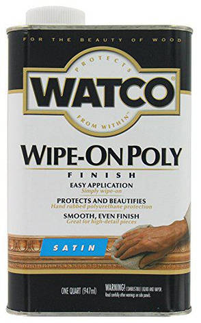 Поліроль для дерева фінішна безбарвна, матова, WATCO Wipe-On Poly, 0,946 л, фото 1
