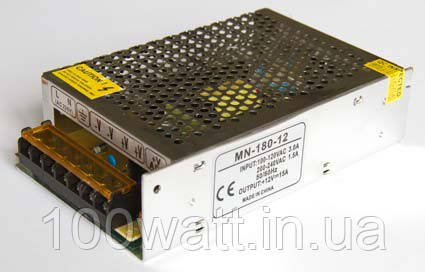 Блок живлення MN180-12 180Вт 12В 15А Compat для світлодіодної стрічки 1013375