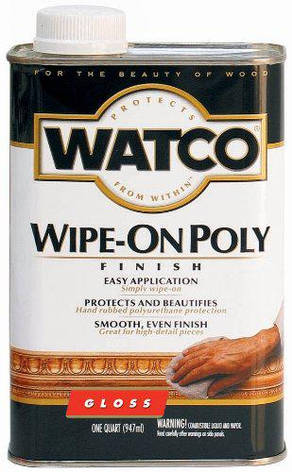 Поліроль для дерева фінішна безбарвна, глянсова, WATCO Wipe-On Poly, 0,946 л, фото 2