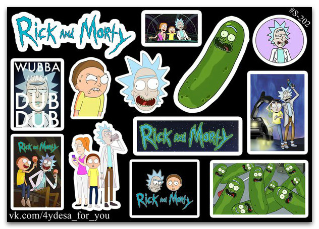 Stickers Pack Rick and Morty, Рік і Морті #202