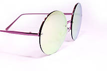 Жіночі сонцезахисні окуляри (8303-2) рожеві, круглі, фото 3