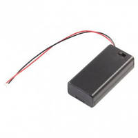 01-15-061. Корпус тримач 2 батарейок АА, з кришкою 68х33х18, з проводами 15см