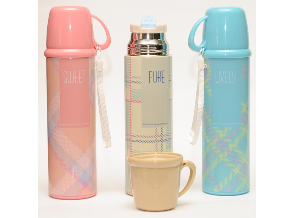 T144-1 Термос 500 мл + чашка + поїлка, питної термос, термос з чашкою, термос з кришкою