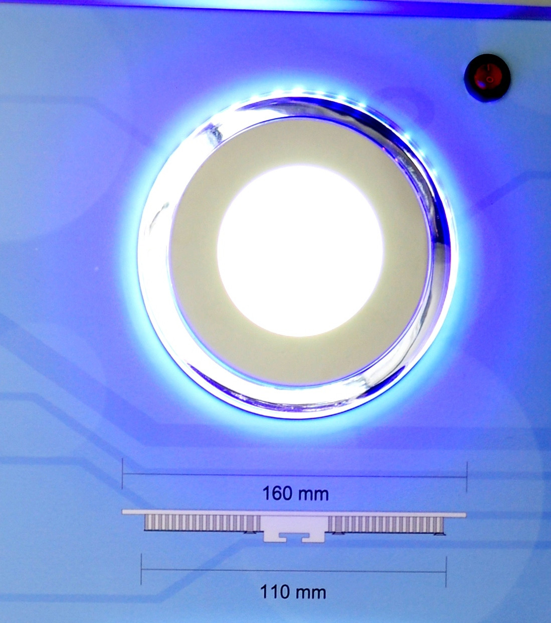 Светодиодный встраиваемый led светильник Bellson Blue круг (18 Вт, 180 мм) - фото 2 - id-p43443634