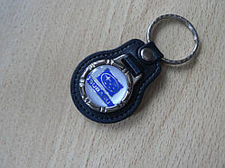 Брелок кожзам округлий Subaru логотип емблема автомобільний на авто ключі комбінований Субару
