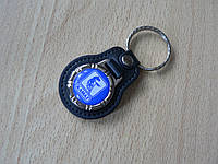 Брелок кожзам округлый KAMAZ логотип эмблема автомобильный на авто ключи комбинированный КАМАЗ