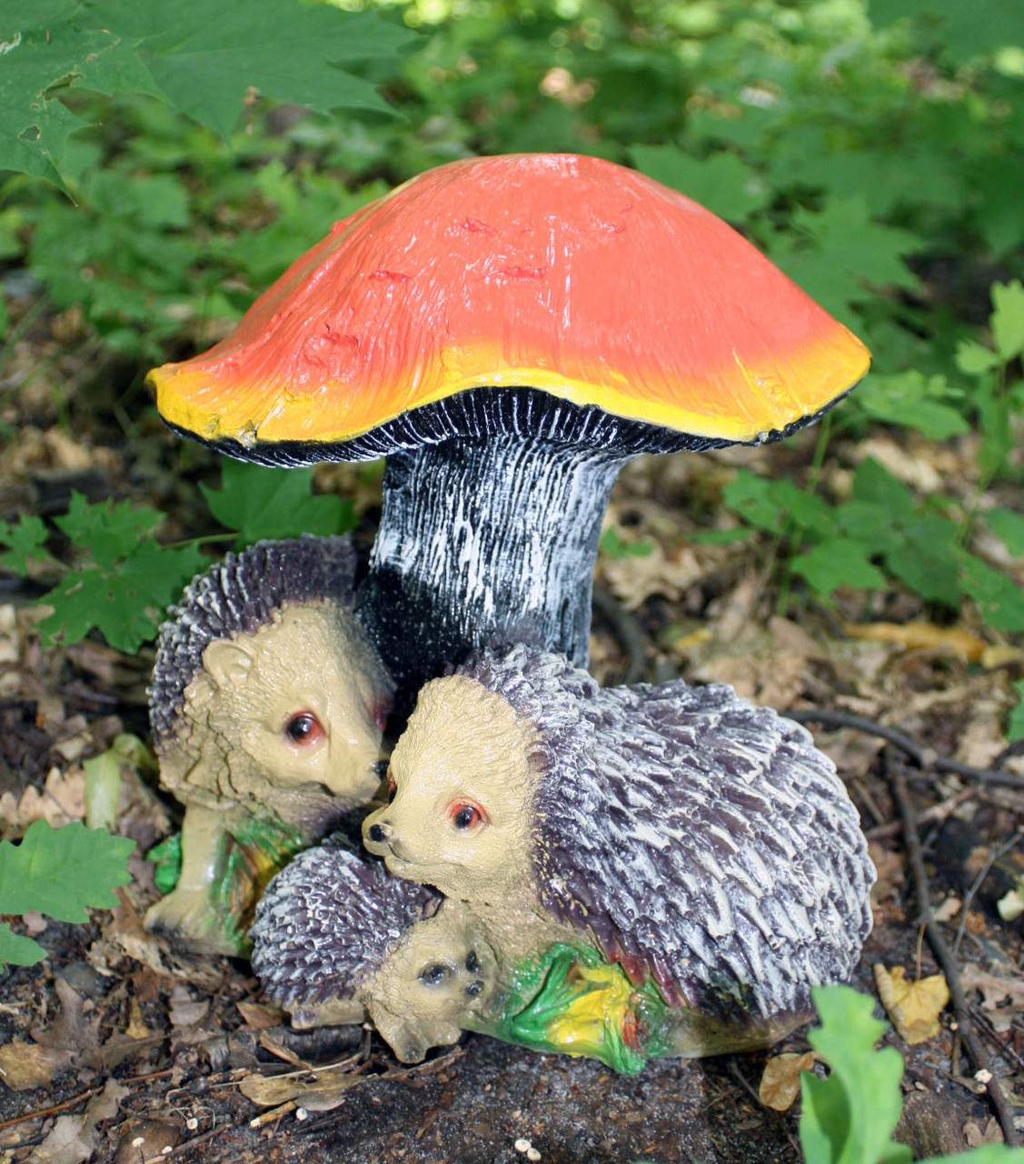 Садова фігура "Підберезовик із їжачками" H-26 см