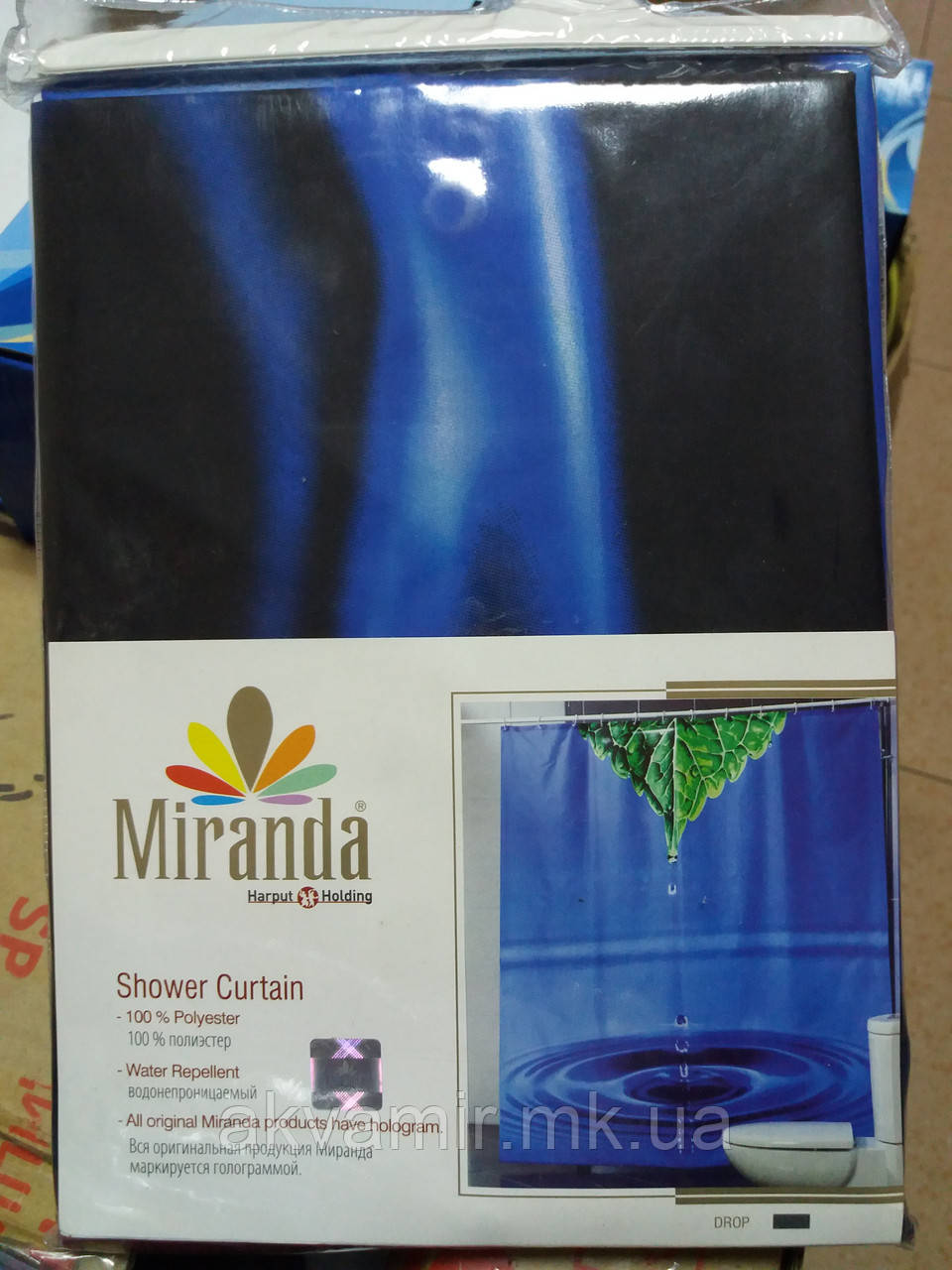 Штора для ванної Miranda DROP (Туреччина) 180х200 см синя
