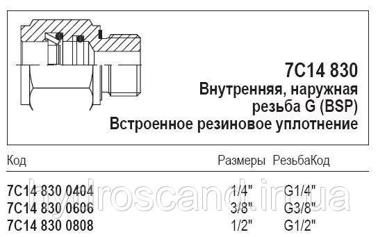 Внутренняя, наружная резьба G (BSP), 7C14 830 - фото 1 - id-p713660