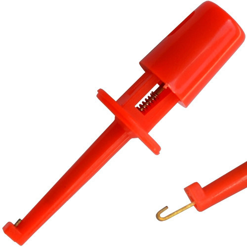 Щуп-затискач типу гачок, червоний 55мм